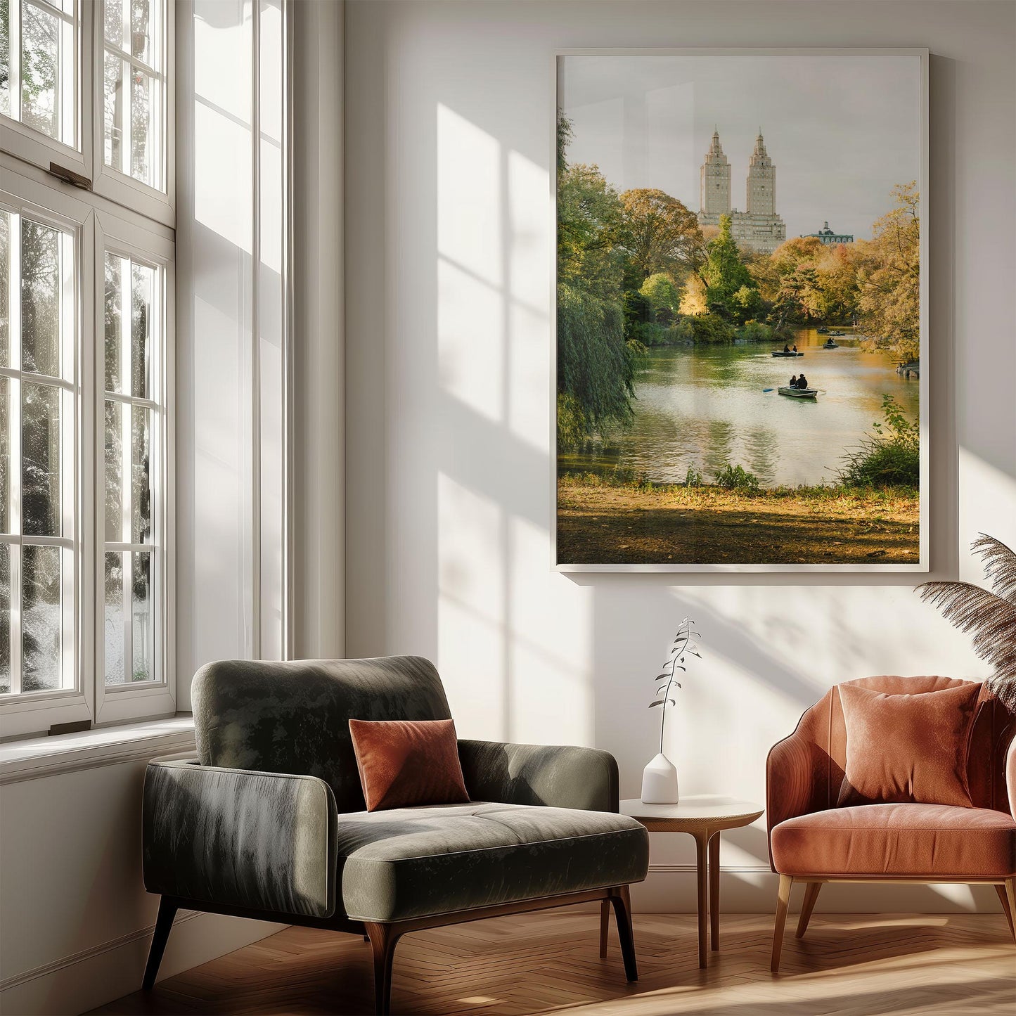Central Park Loeb Boathouse in Autumn, Framed or Unframed NYC Photography Print, Rowboat Lake Wall Art, Central Park Fine Art Photography