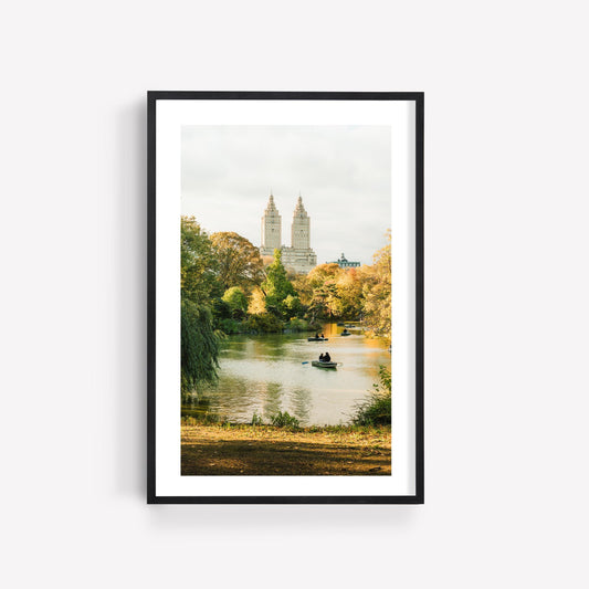 Central Park Loeb Boathouse in Autumn, Framed or Unframed NYC Photography Print, Rowboat Lake Wall Art, Central Park Fine Art Photography