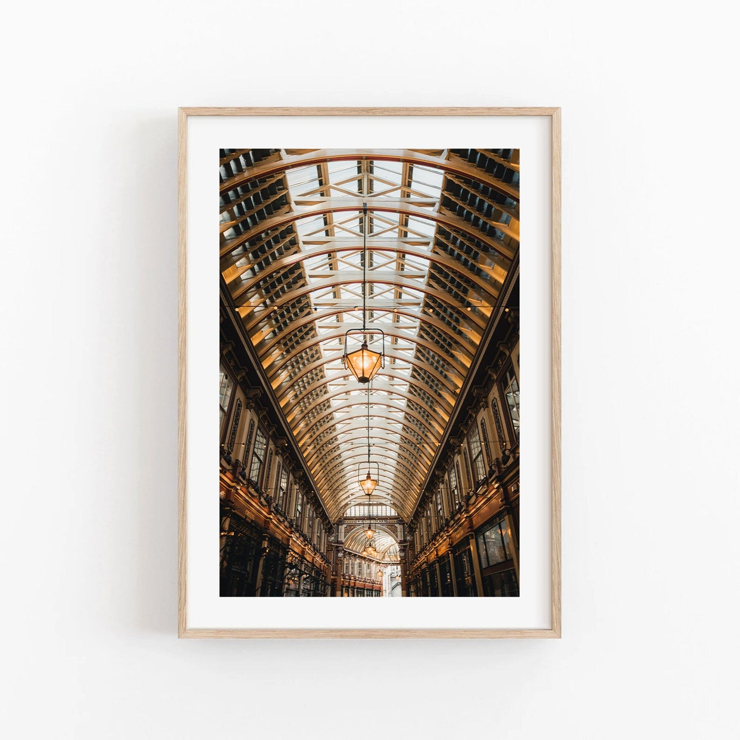 Framed photo of the elegant Leadenhall Ceiling with warm lighting and ornate details.