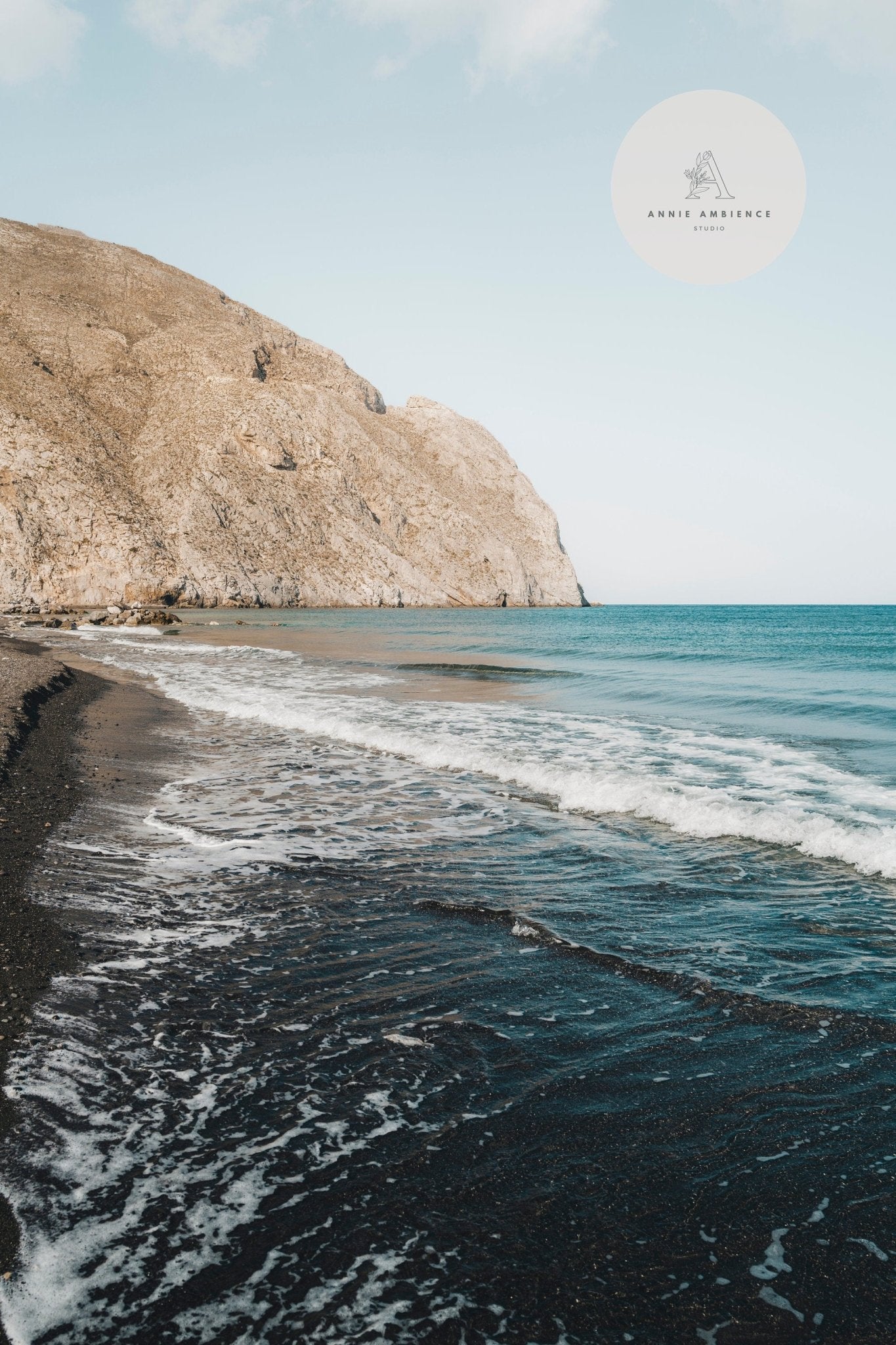 Black Sand Beach Ocean, Beach, and Surf - Annie Ambience