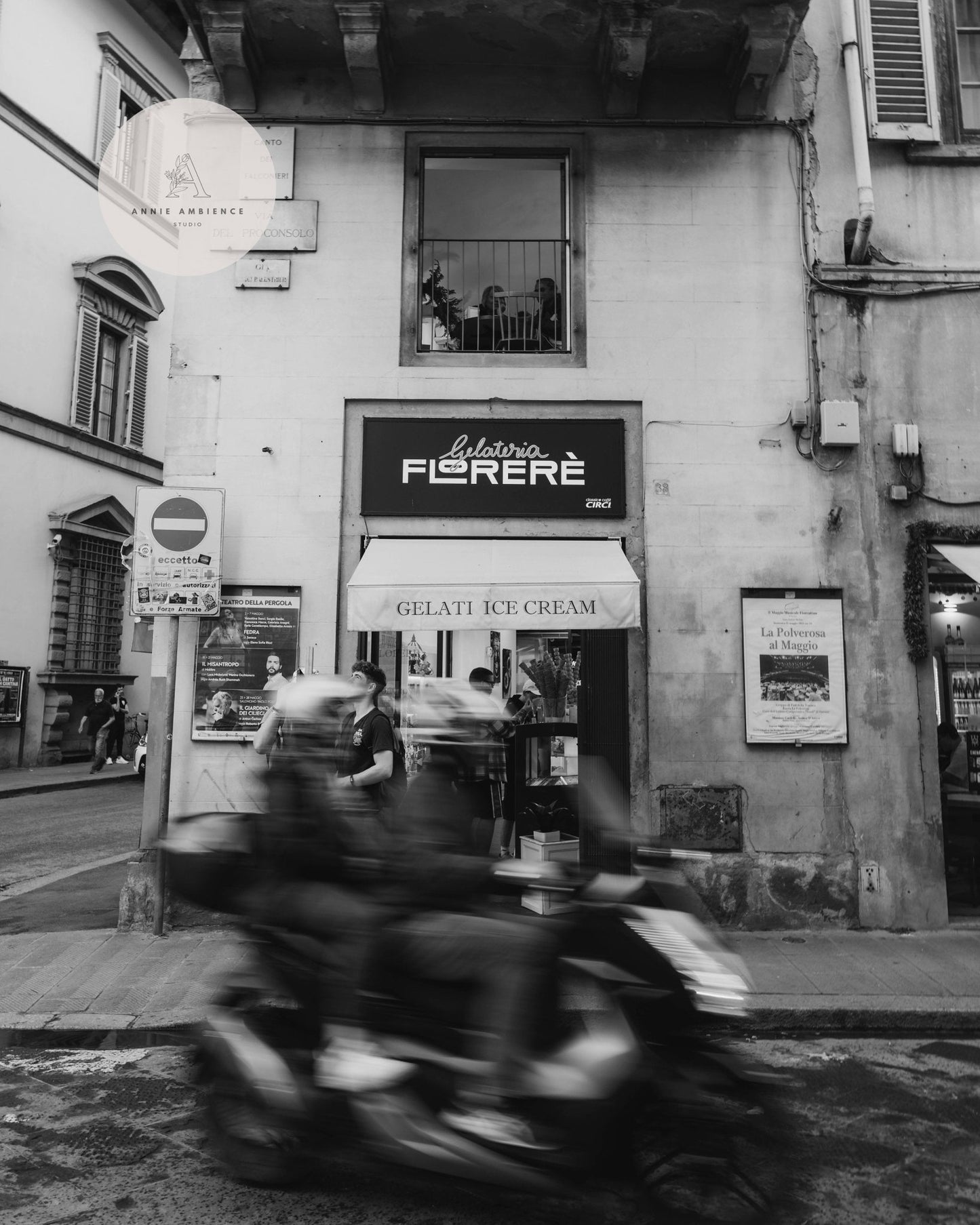 Florence Motorcycle Black and White Black & White - Annie Ambience