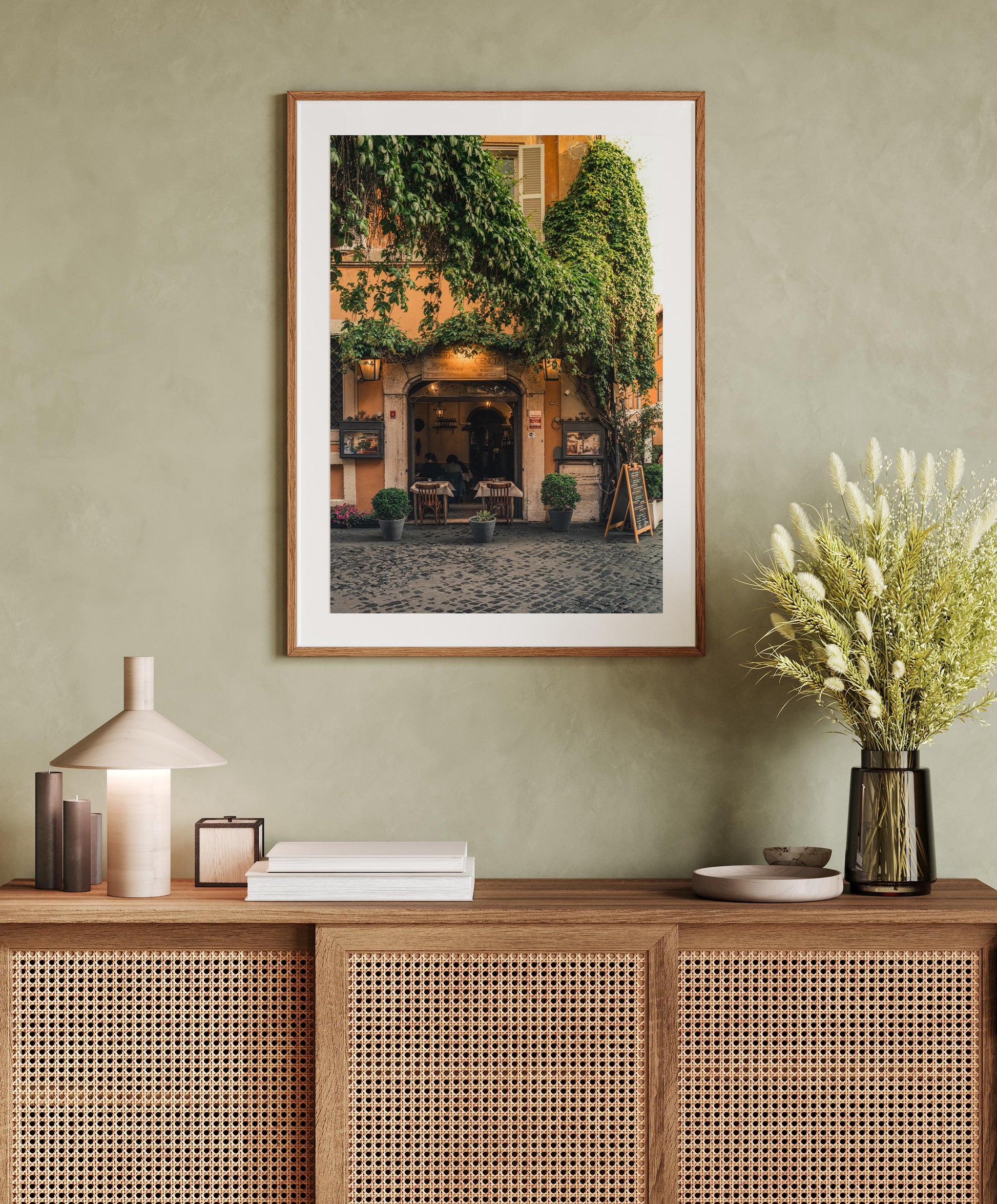 Green Vines Trastevere Rome Photography Print Framed Italian Wall Art Italy Art European Travel Photography Trastevere Rome Print Home Decor