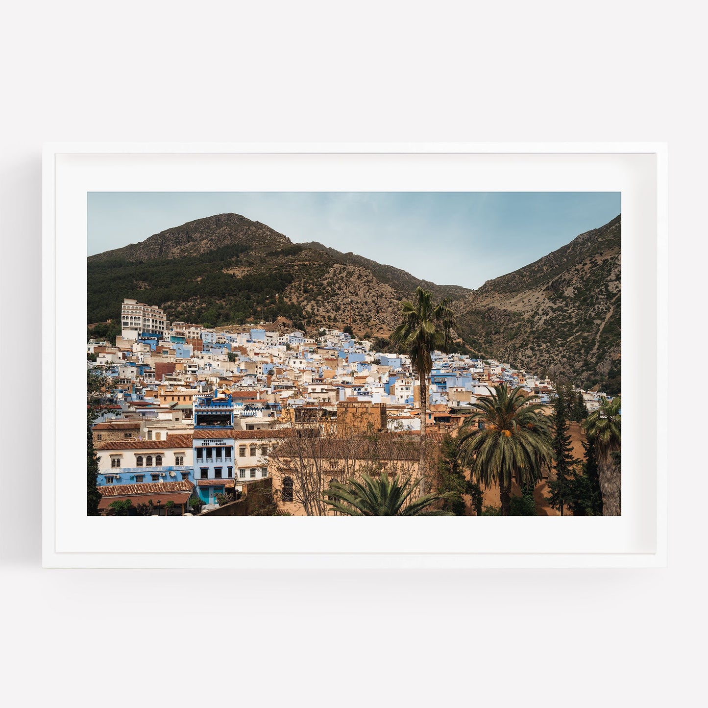 Chefchaouen Morocco Fine Art Photography - Morocco Blue City Travel Photography Print, Chefchaouen Landscape, Framed Moroccan Wall Art