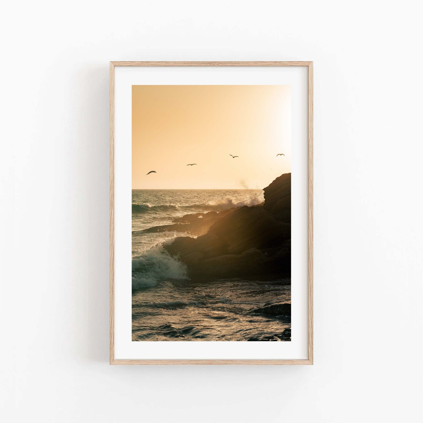 Ocean Sunset Fine Art Photography - Taghazout, Coastal Sunset Art, Beach Photography, Set of 3 Prints, Gallery Set Prints, Sunset Sea