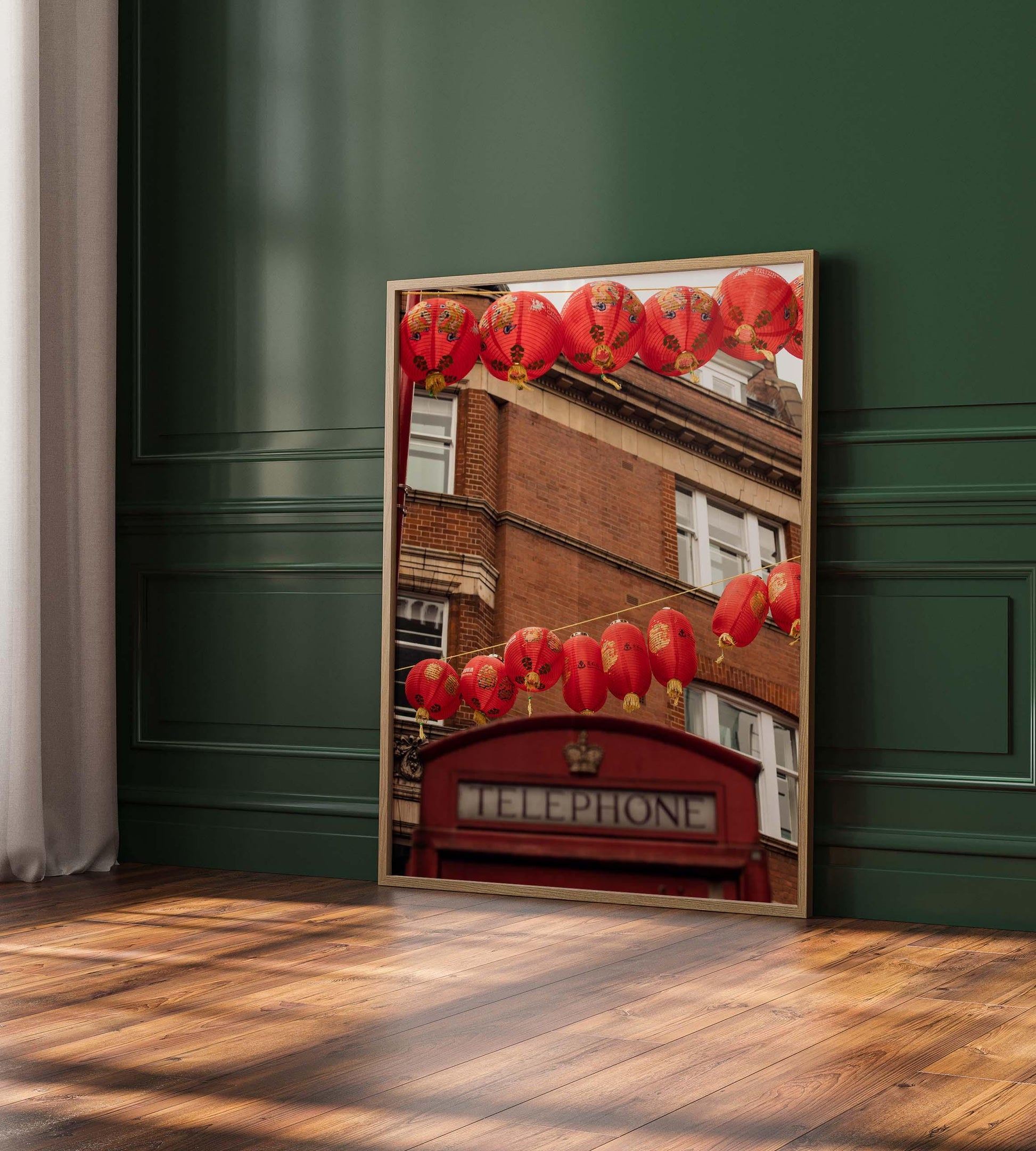 London Chinatown Fine Art Photography - UK Chinatown, London Print Framed, Red Phone Booth Art, Chinatown Poster, Large London Photography