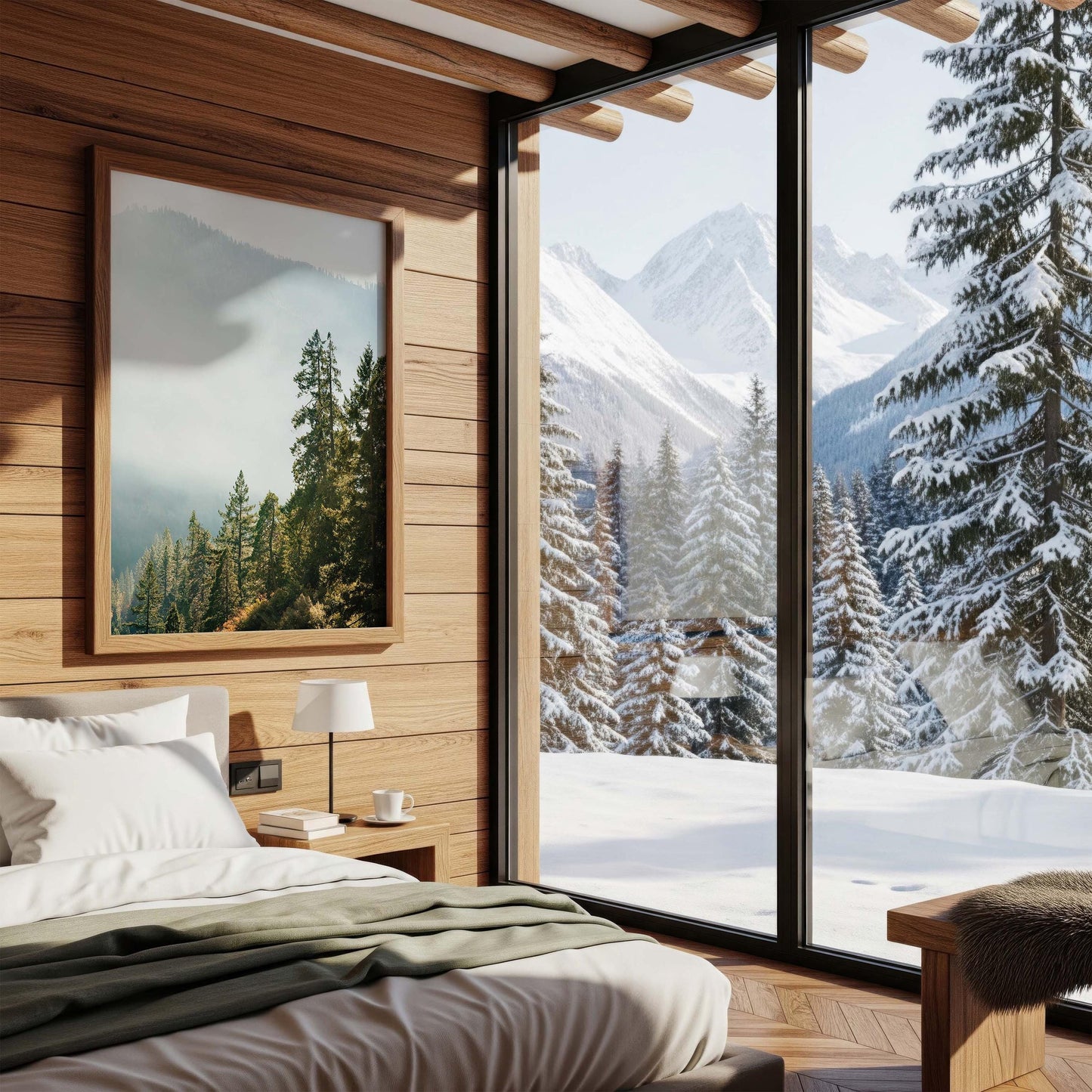 Yosemite Misty Forest Mountain Photography, Hazy Fog Landscape Print, Framed or Unframed Wall Art, Calming California National Park Photo