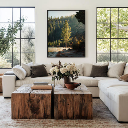 Lake Tahoe Minimalist Tree Fine Art Photography Print, Framed and Unframed Large Solitude Nature Photo, Evergreen Pine Wall Art Picture