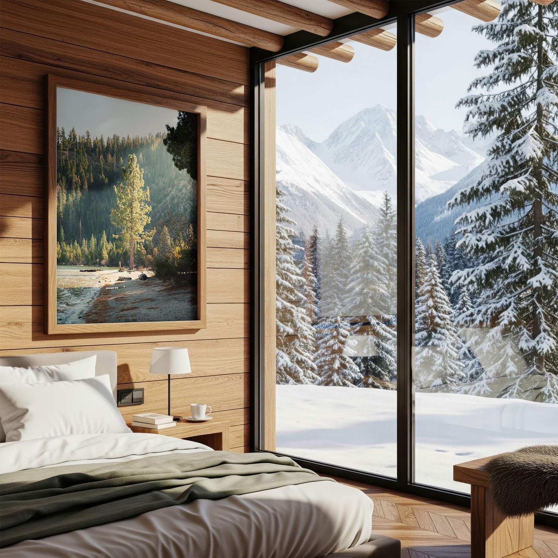 Lake Tahoe Minimalist Tree Fine Art Photography Print, Framed and Unframed Large Solitude Nature Photo, Evergreen Pine Wall Art Picture