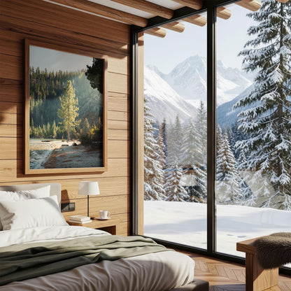 Lake Tahoe Minimalist Tree Fine Art Photography Print, Framed and Unframed Large Solitude Nature Photo, Evergreen Pine Wall Art Picture