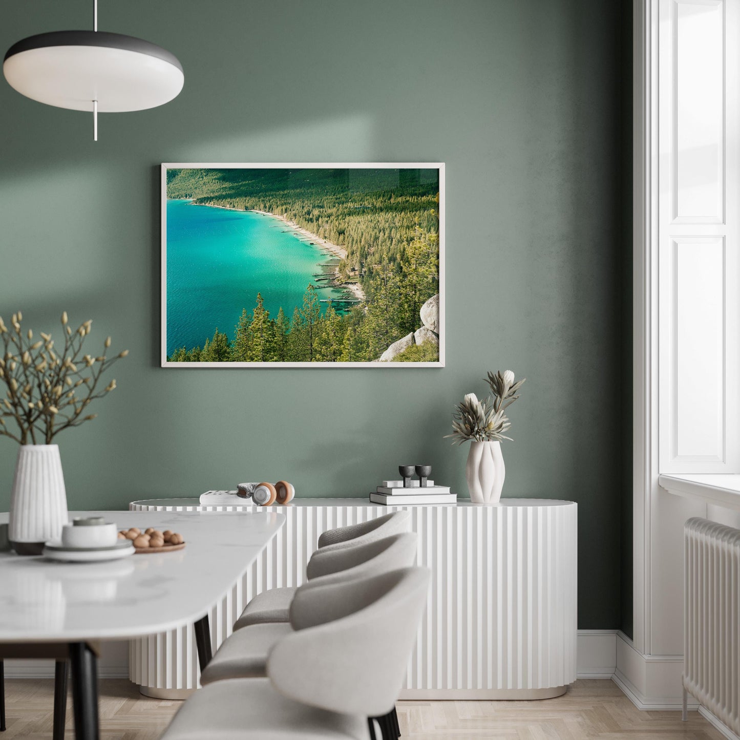 Lake Tahoe Photography Wall Art, Turquoise Blue Water, Scenic Mountain Lake, California Nature Landscape, Framed and Unframed