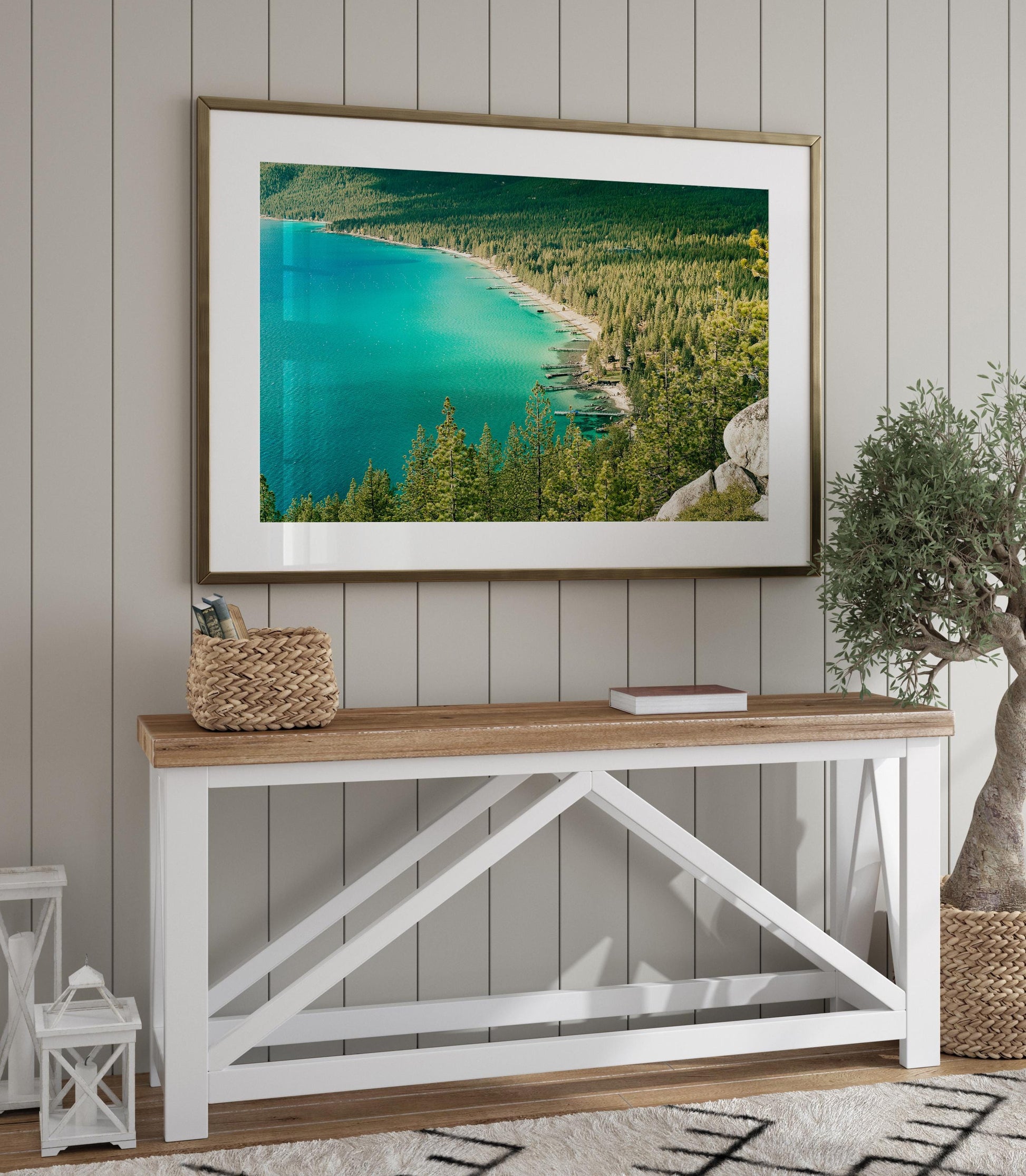 Lake Tahoe Photography Wall Art, Turquoise Blue Water, Scenic Mountain Lake, California Nature Landscape, Framed and Unframed