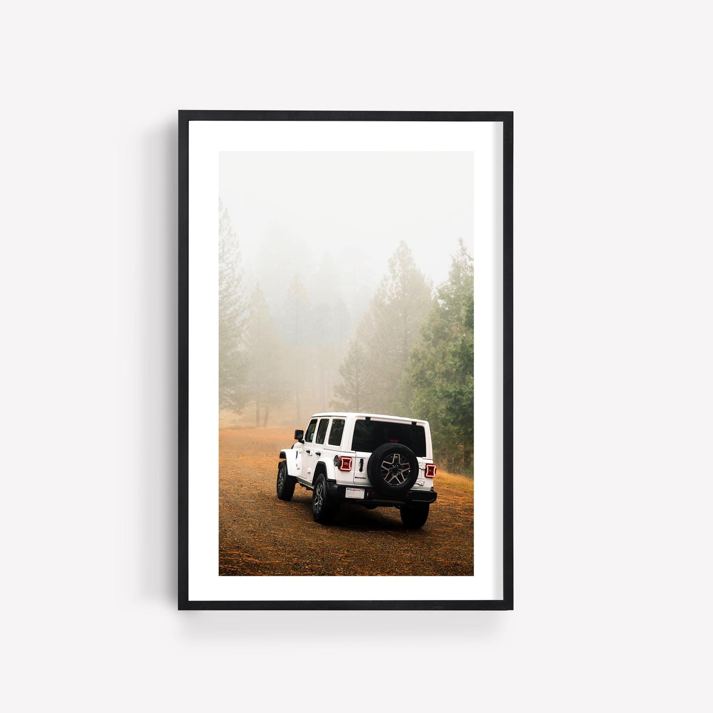 Set of 3 Adventure Nature Travel Photography Prints, Misty Mountain Landscape, Jeep Wrangler Off-Road Photo Wall Art