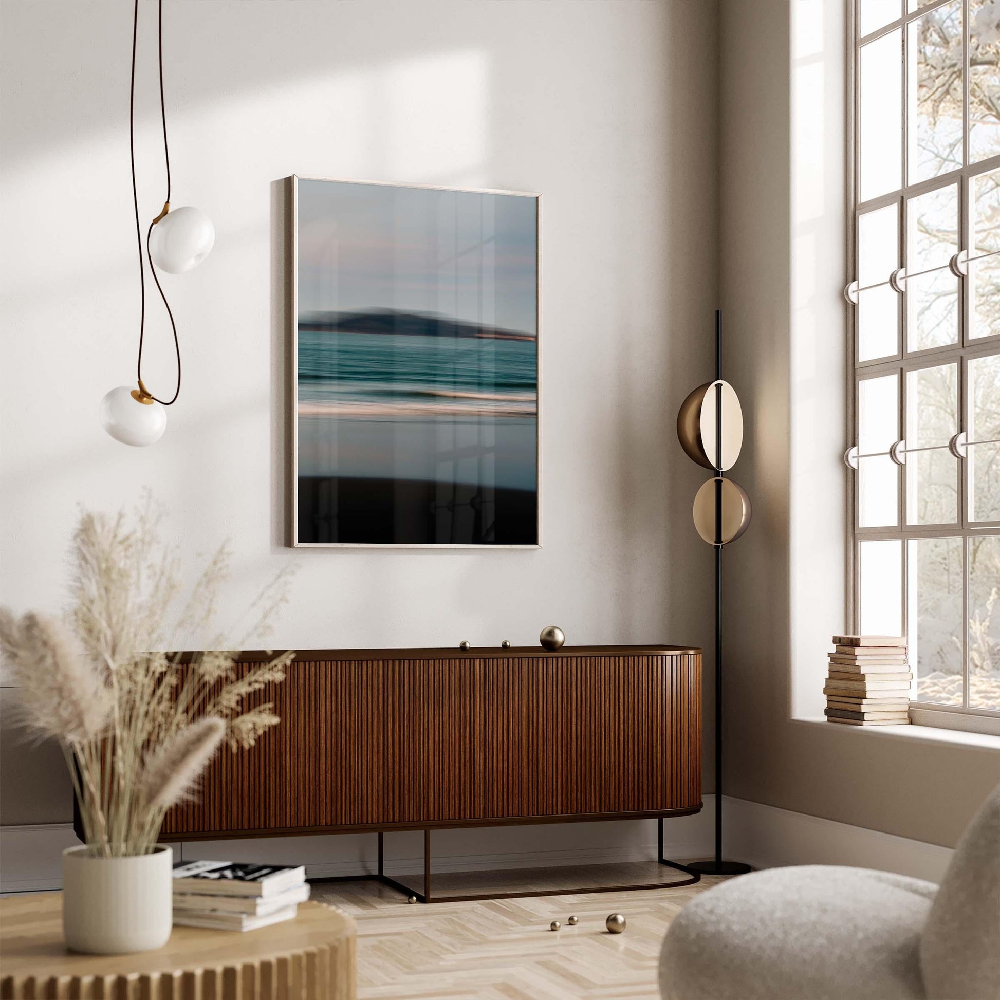 Abstract Motion Blur Coastal Photography Print, Calm Minimal Beach Wall Art, Dusk Ocean Movement