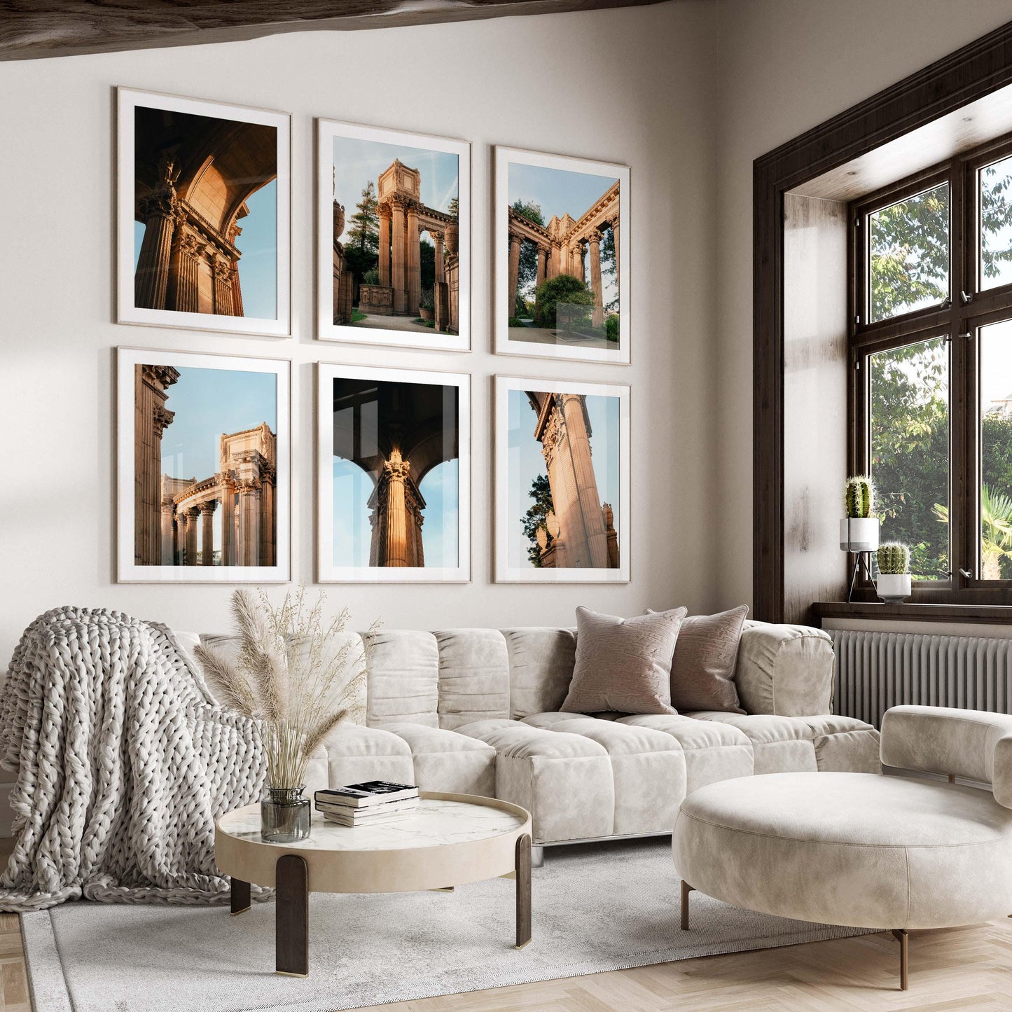 Set of 6 Palace of Fine Arts San Francisco Architecture Photography Prints, Neoclassical Roman-Inspired Wall Art, Corinthian Columns