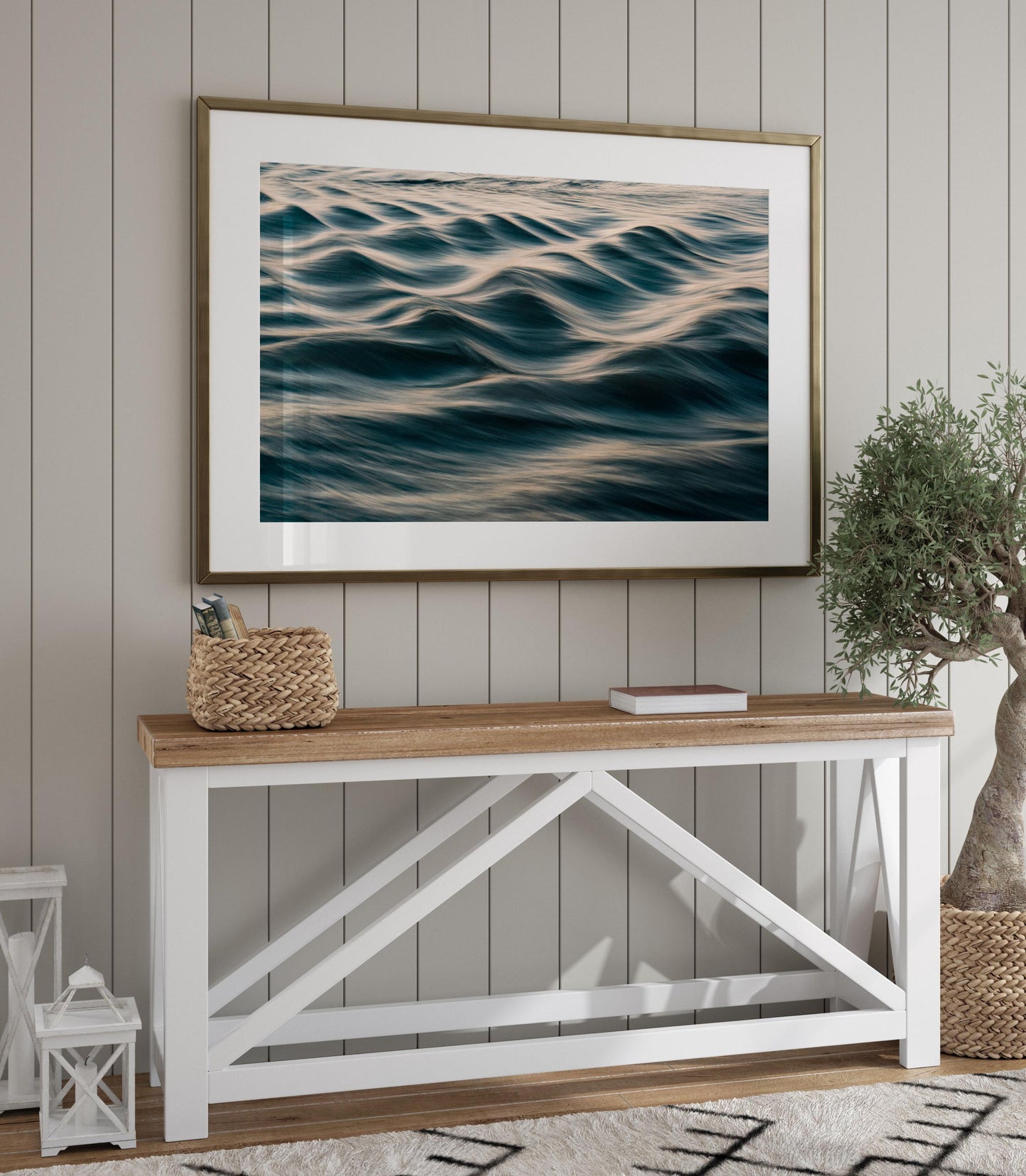 Abstract Teal Water Ripple Close-Up, Ocean Fine Art Photography for Luxury Coastal Wall Decor, Large Framed Slow Motion Wave Print