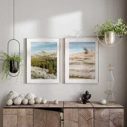 Bright and Airy Yosemite National Park Photography Wall Art, Set of 2 Minimalist Landscape Gallery, Soft California Nature Photo Prints