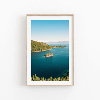 Emerald Bay Lake Tahoe Fine Art Photography Print, Teal Blue Fannette Island Photo Wall Art, California Scenic Mountain Lake