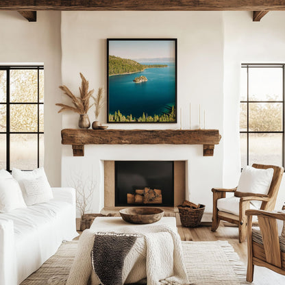 Emerald Bay Lake Tahoe Fine Art Photography Print, Teal Blue Fannette Island Photo Wall Art, California Scenic Mountain Lake