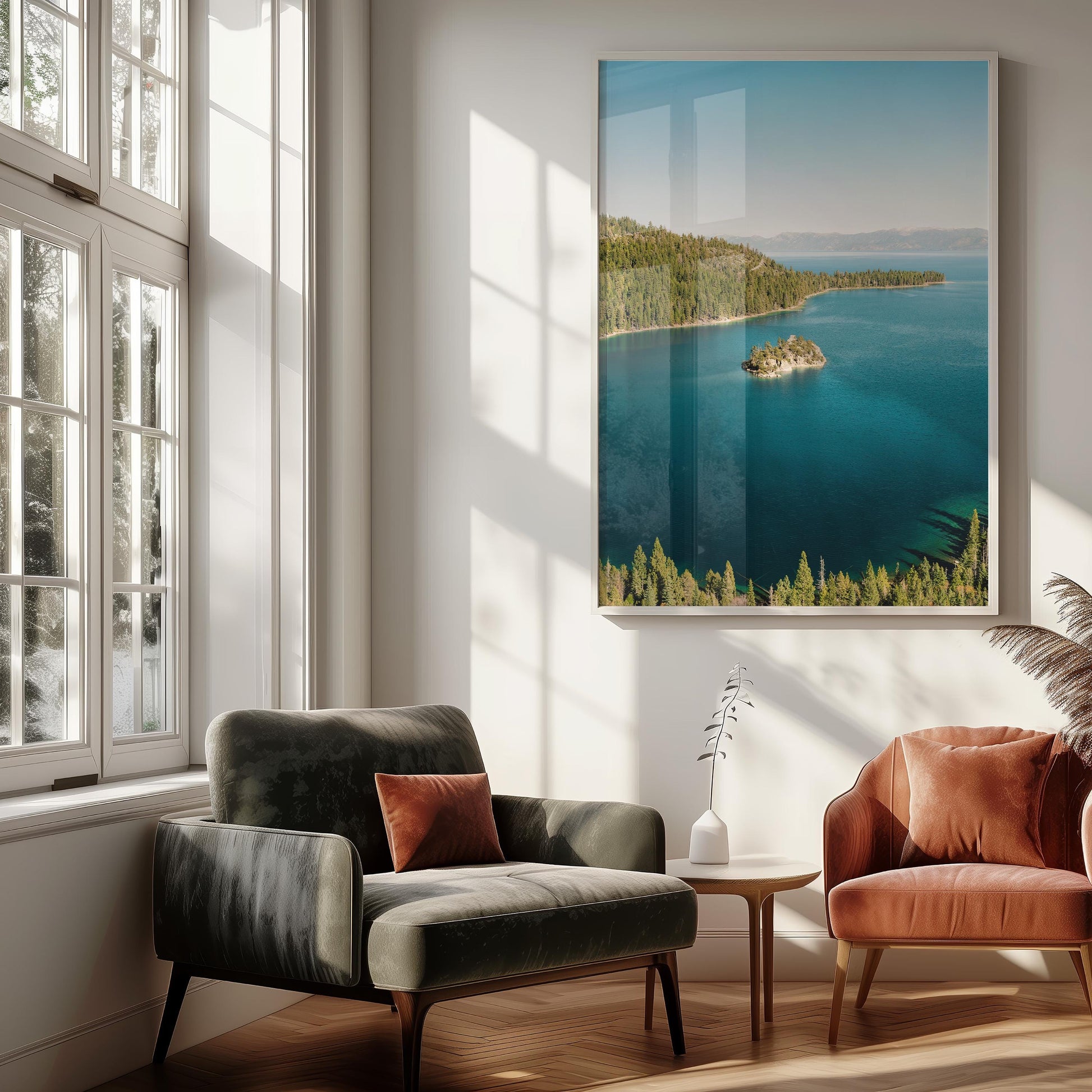 Emerald Bay Lake Tahoe Fine Art Photography Print, Teal Blue Fannette Island Photo Wall Art, California Scenic Mountain Lake