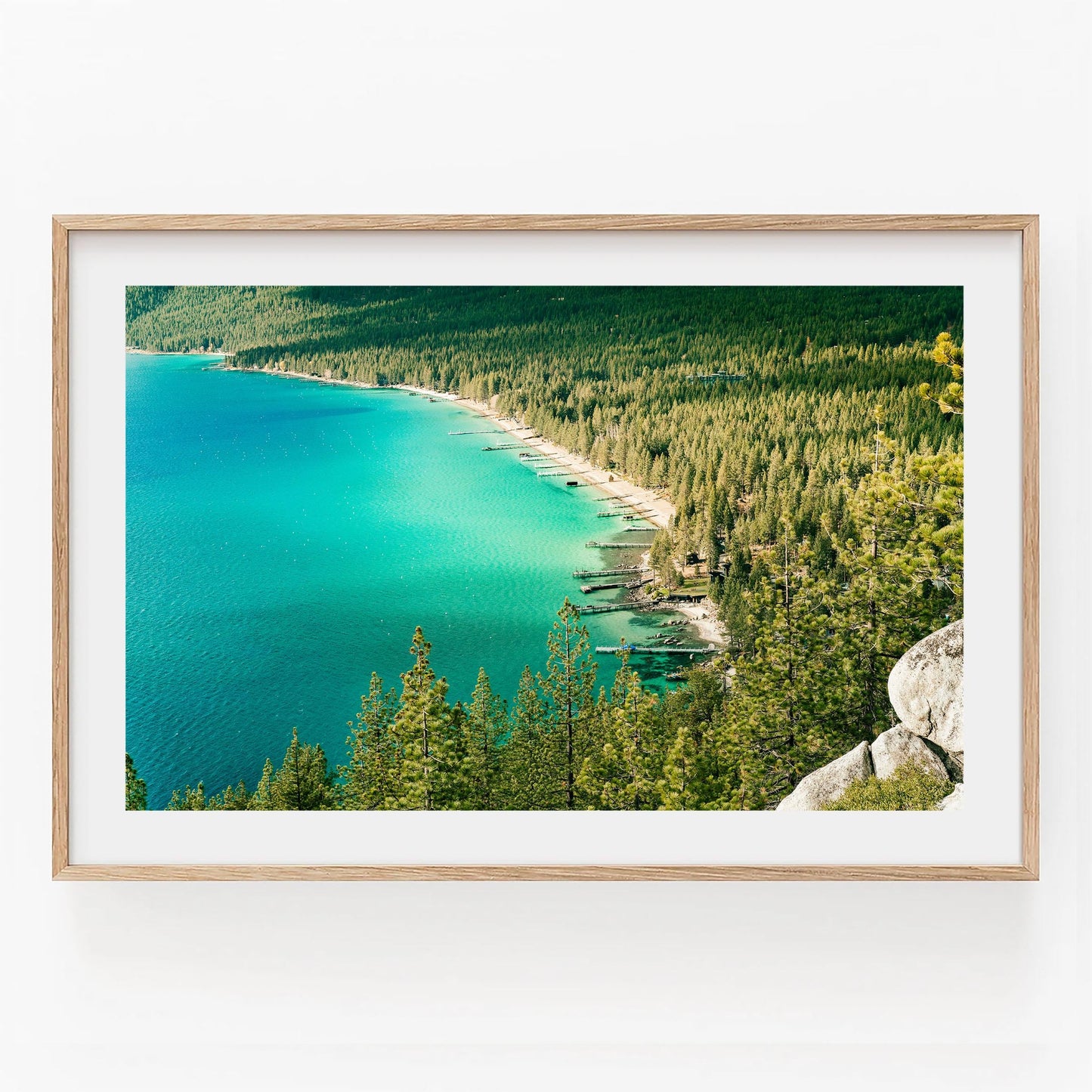 Lake Tahoe Photography Wall Art, Turquoise Blue Water, Scenic Mountain Lake, California Nature Landscape, Framed and Unframed