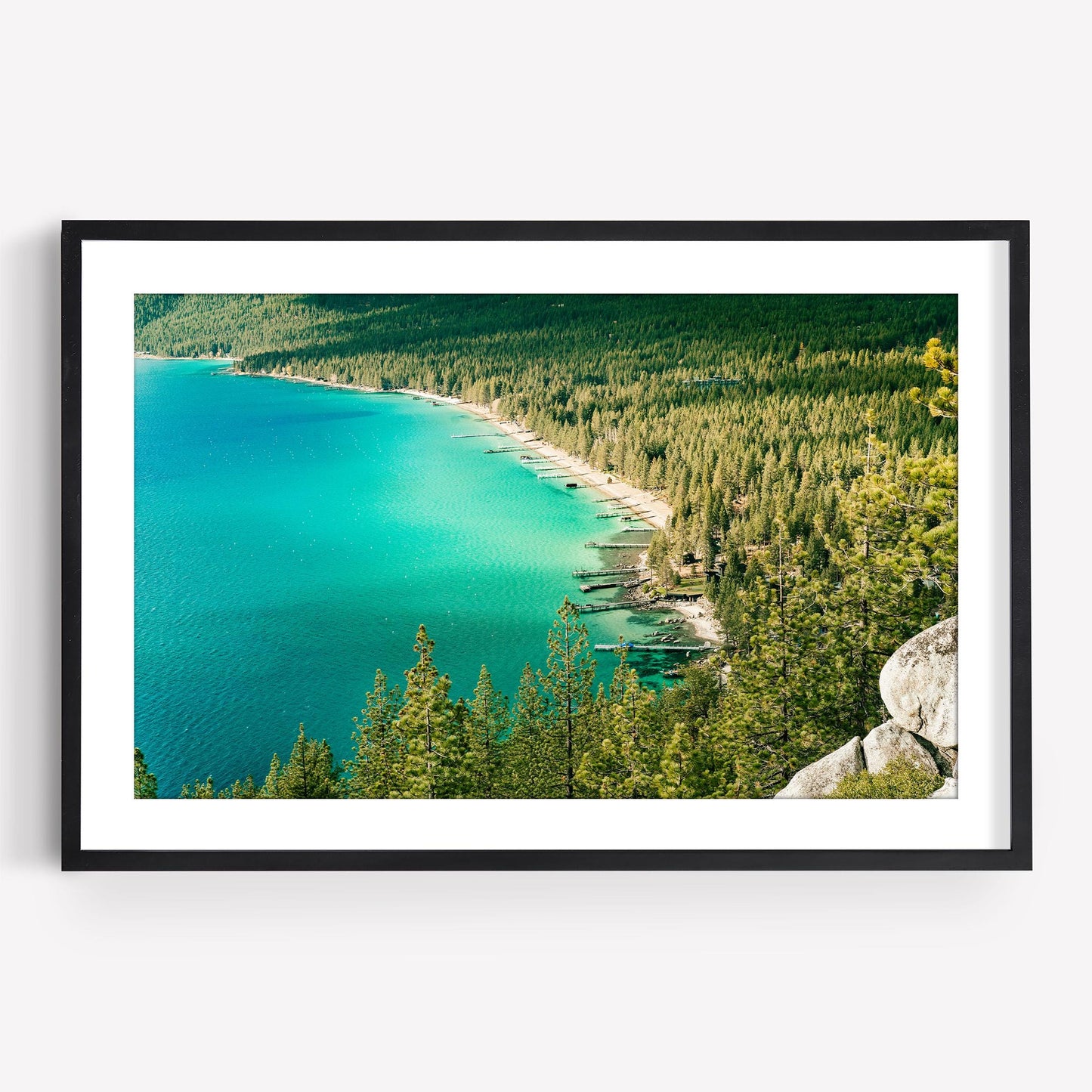 Lake Tahoe Photography Wall Art, Turquoise Blue Water, Scenic Mountain Lake, California Nature Landscape, Framed and Unframed