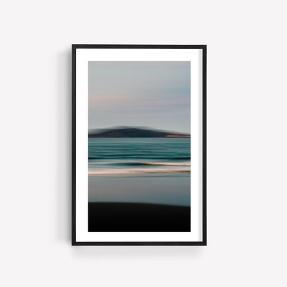 Abstract Motion Blur Coastal Photography Print, Calm Minimal Beach Wall Art, Dusk Ocean Movement
