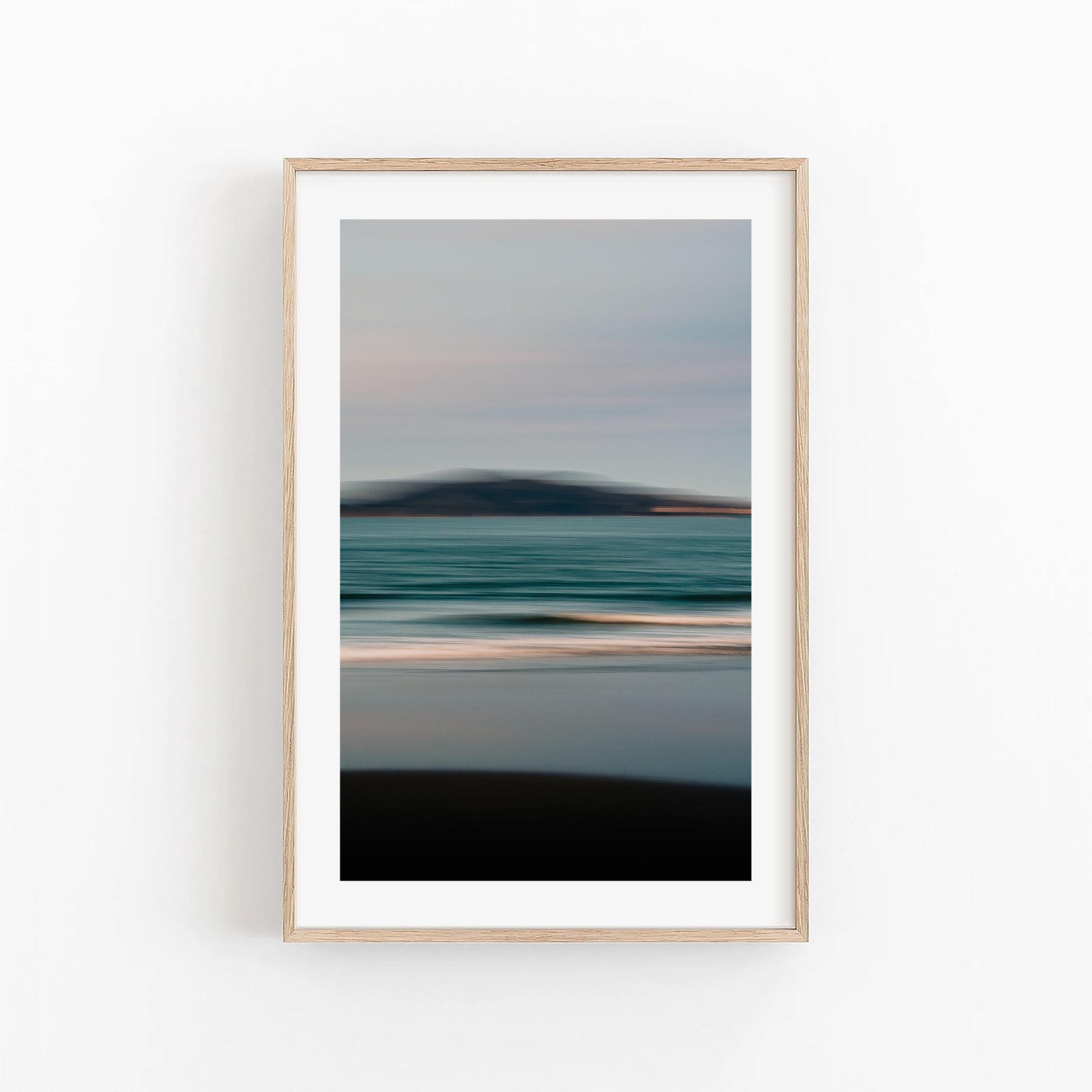 Abstract Motion Blur Coastal Photography Print, Calm Minimal Beach Wall Art, Dusk Ocean Movement