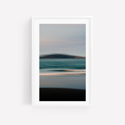 Abstract Motion Blur Coastal Photography Print, Calm Minimal Beach Wall Art, Dusk Ocean Movement