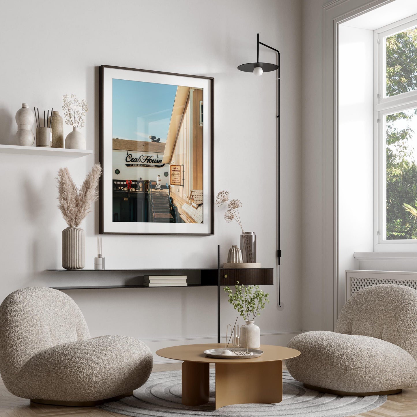 San Francisco Pier 39 Crab House Photography Print Wall Art, Streets of SF California, Large Framed Modern Photo Artwork