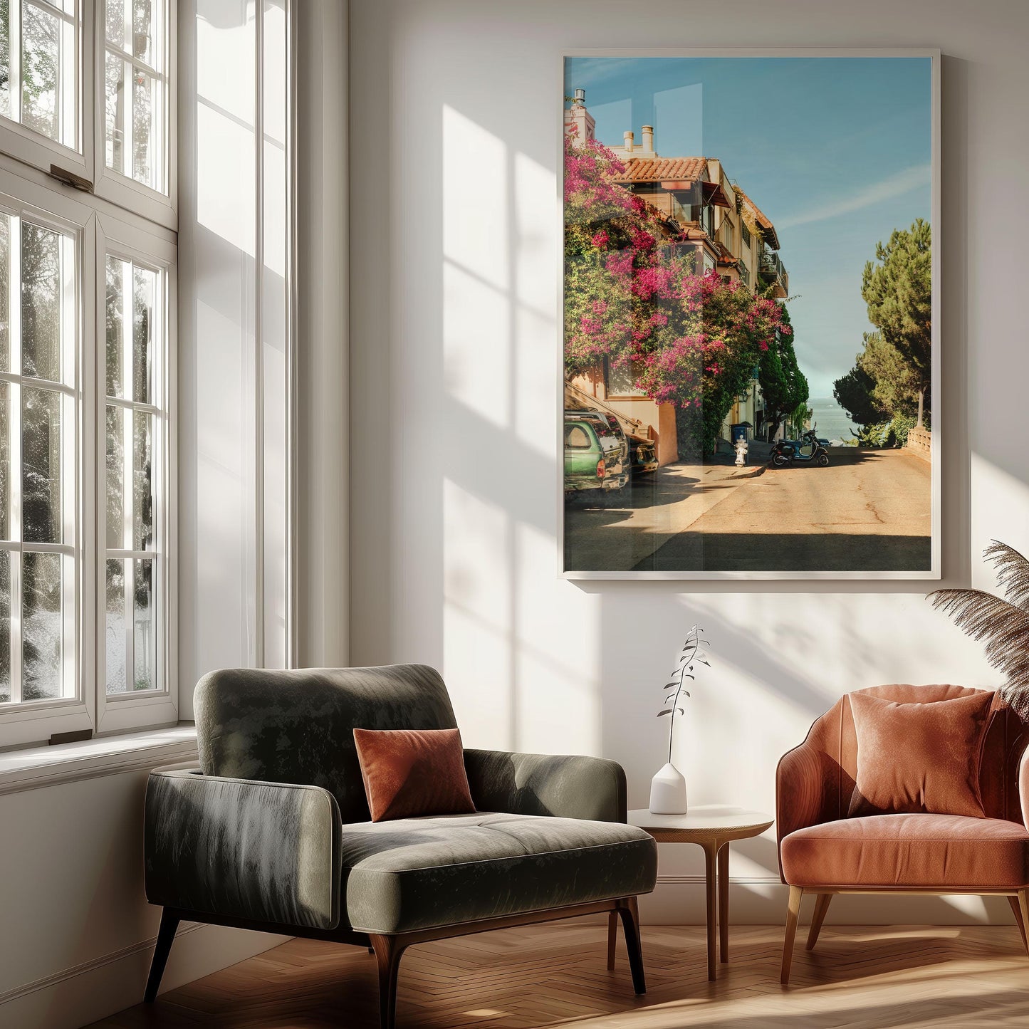 San Francisco California Pink Bougainvillea Street Photography Print, Large Framed Flower Art Photo, Floral Bay Area House Poster Print