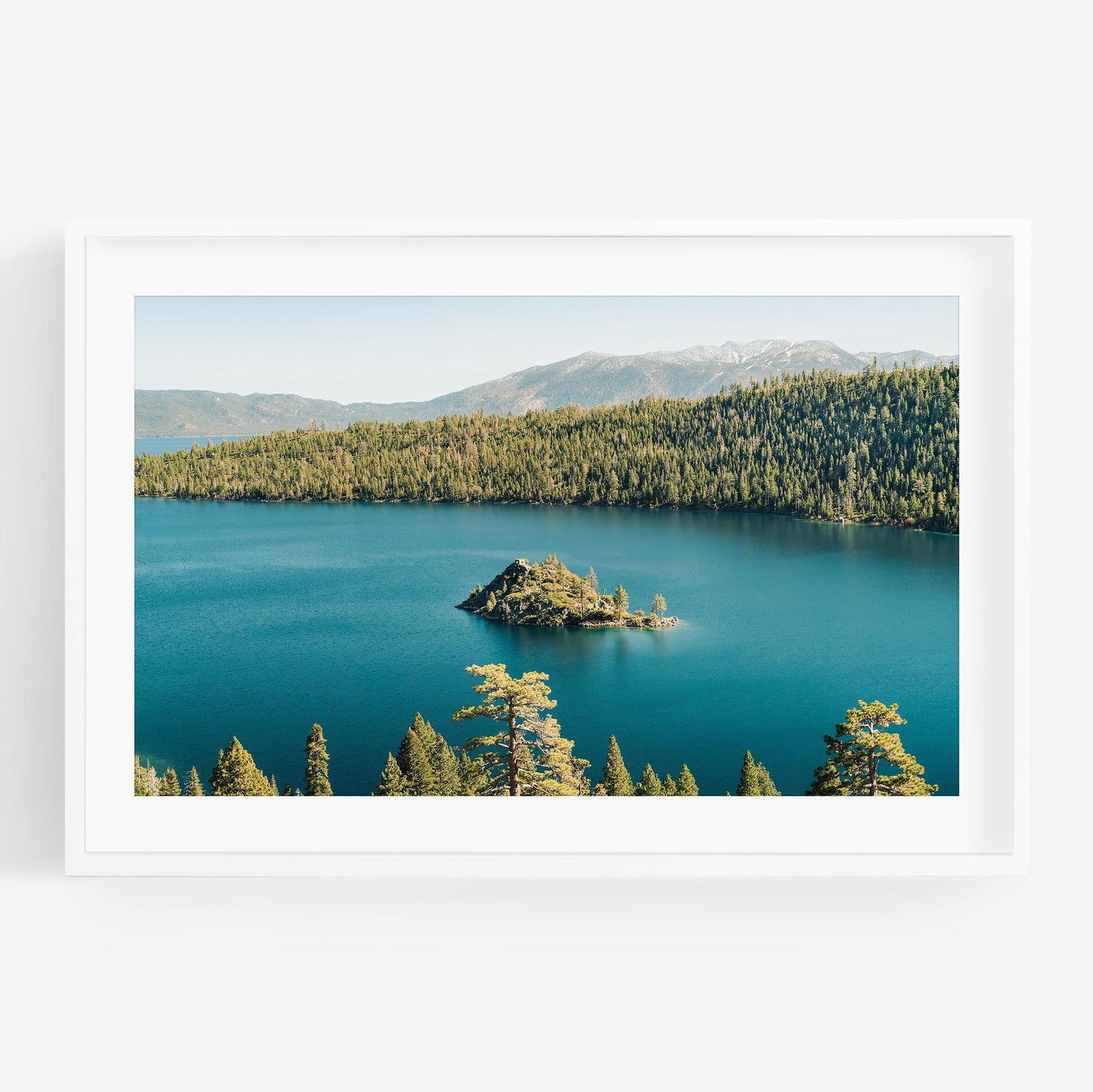 Emerald Bay Lake Tahoe Fine Art Photography Print, Teal Fannette Island Photo Wall Art, California Scenic Mountain Lake Landscape