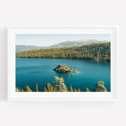 Emerald Bay Lake Tahoe Fine Art Photography Print, Teal Fannette Island Photo Wall Art, California Scenic Mountain Lake Landscape