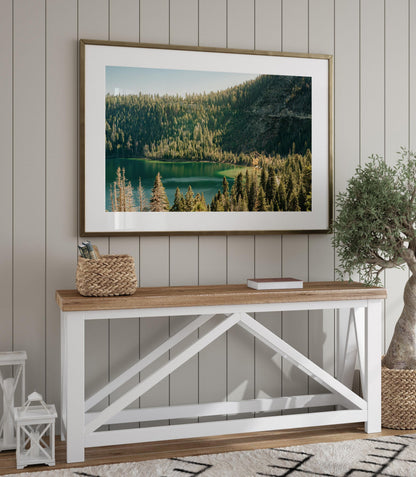 Lake Tahoe Sierra Nevada Photography, Lakeside Pine Trees Print, Alpine Lake Mountainscape, Framed Photo Wall Art
