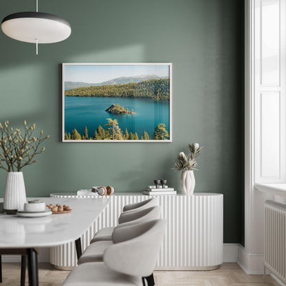 Emerald Bay Lake Tahoe Fine Art Photography Print, Teal Fannette Island Photo Wall Art, California Scenic Mountain Lake Landscape