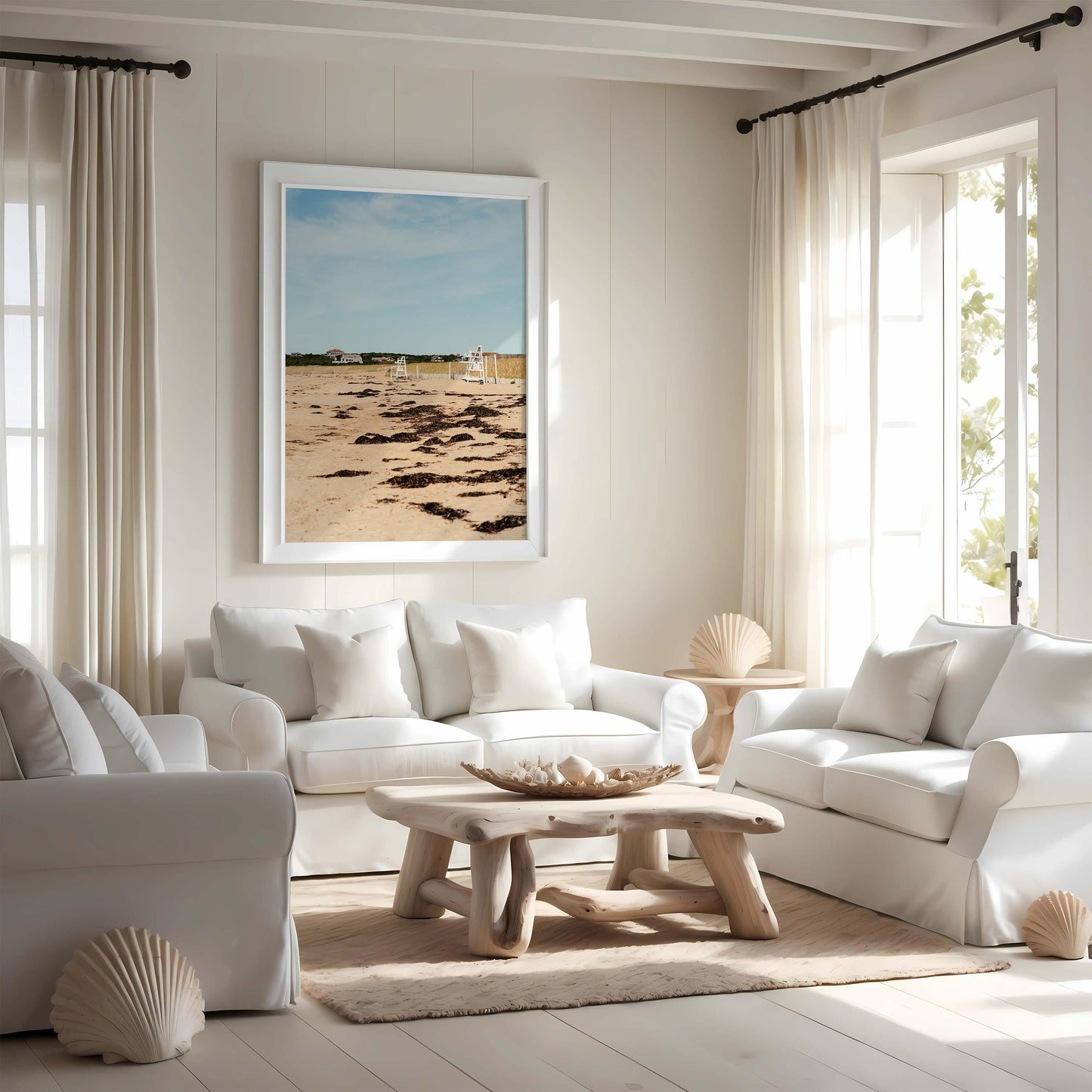 Montauk Beach Print, Hamptons Wall Art, Coastal Beach House Photography, Framed or Unframed, East Coast Summer Decor