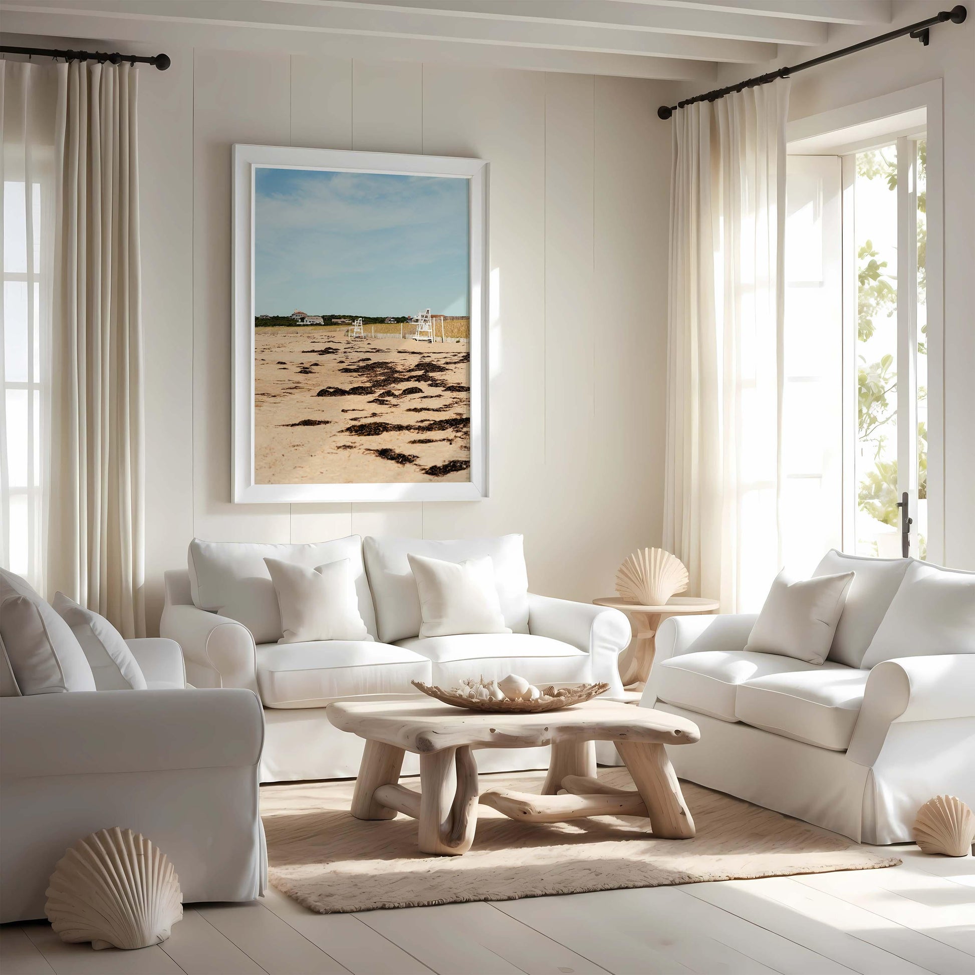 Montauk Beach Print, Hamptons Wall Art, Coastal Beach House Photography, Framed or Unframed, East Coast Summer Decor