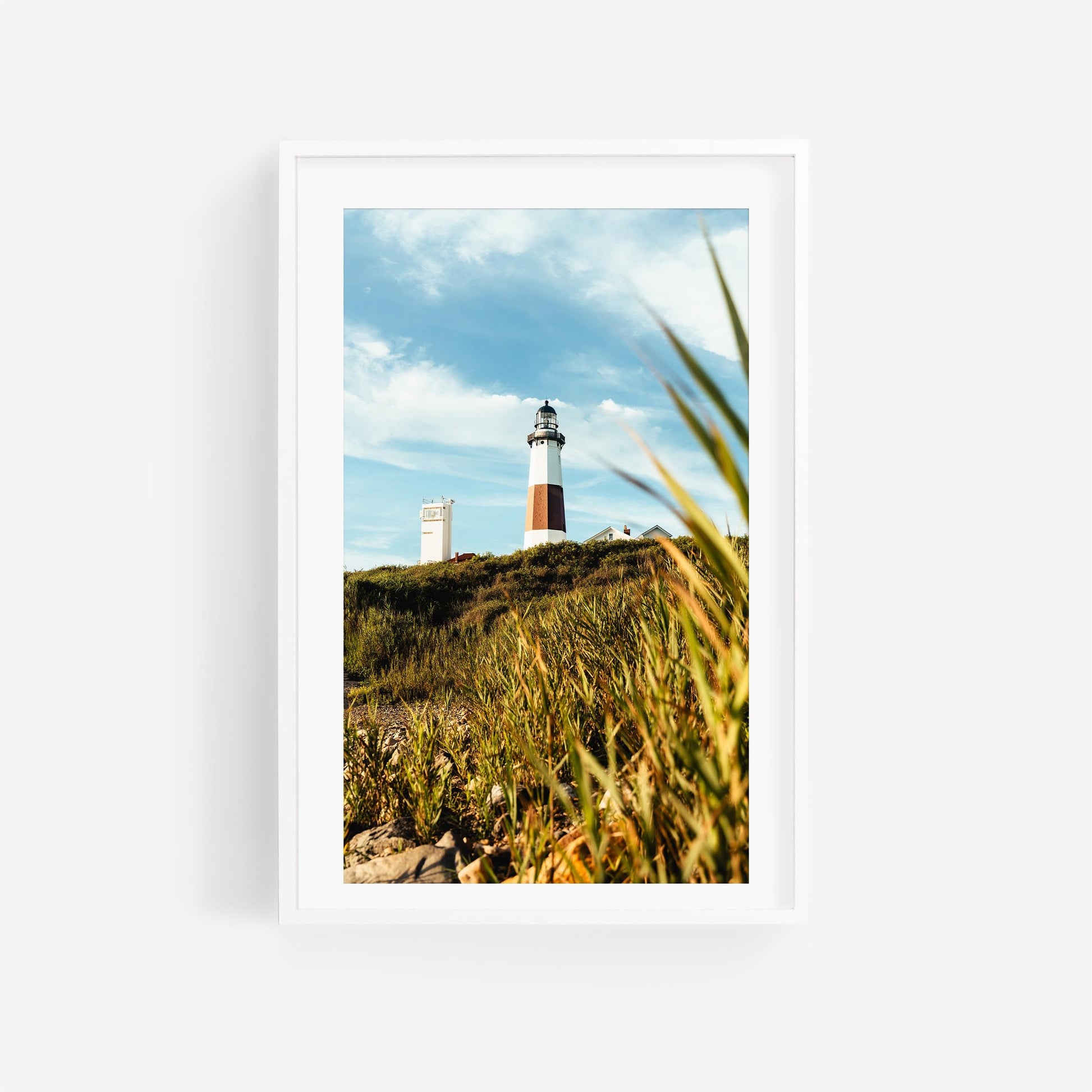 Montauk Point Lighthouse Photography Print, Hamptons Coastal Wall Art, Framed or Unframed