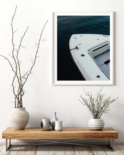 Nautical Boat Photography Print, Montauk, Coastal Modern Wall Art, Minimalist Ocean Decor, Framed or Unframed
