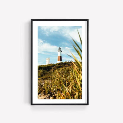 Montauk Point Lighthouse Photography Print, Hamptons Coastal Wall Art, Framed or Unframed