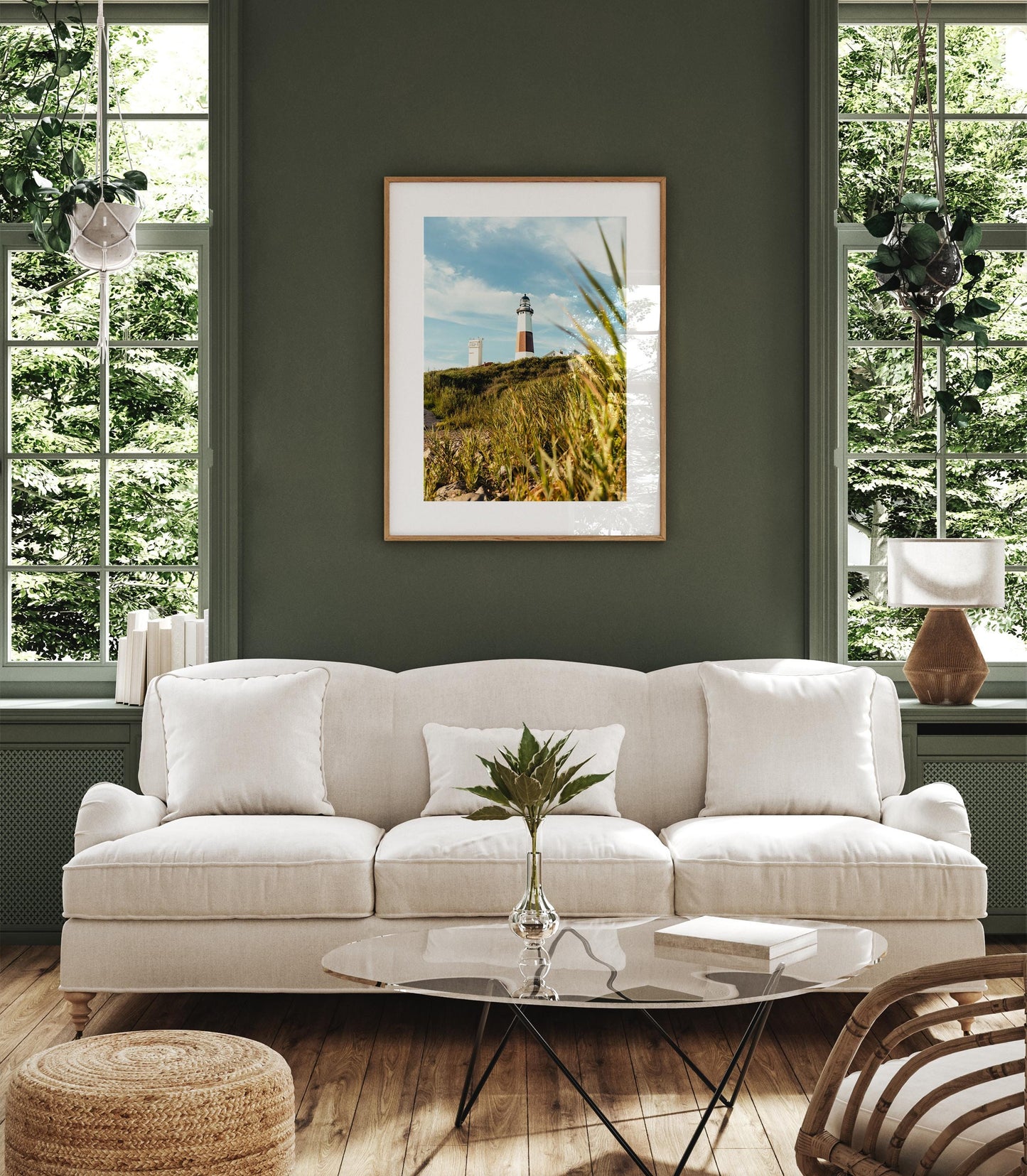 Montauk Point Lighthouse Photography Print, Hamptons Coastal Wall Art, Framed or Unframed