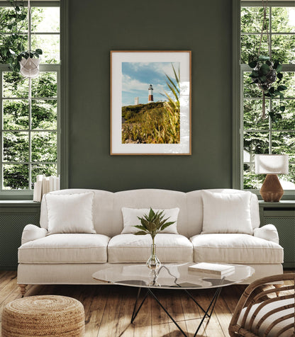 Montauk Point Lighthouse Photography Print, Hamptons Coastal Wall Art, Framed or Unframed