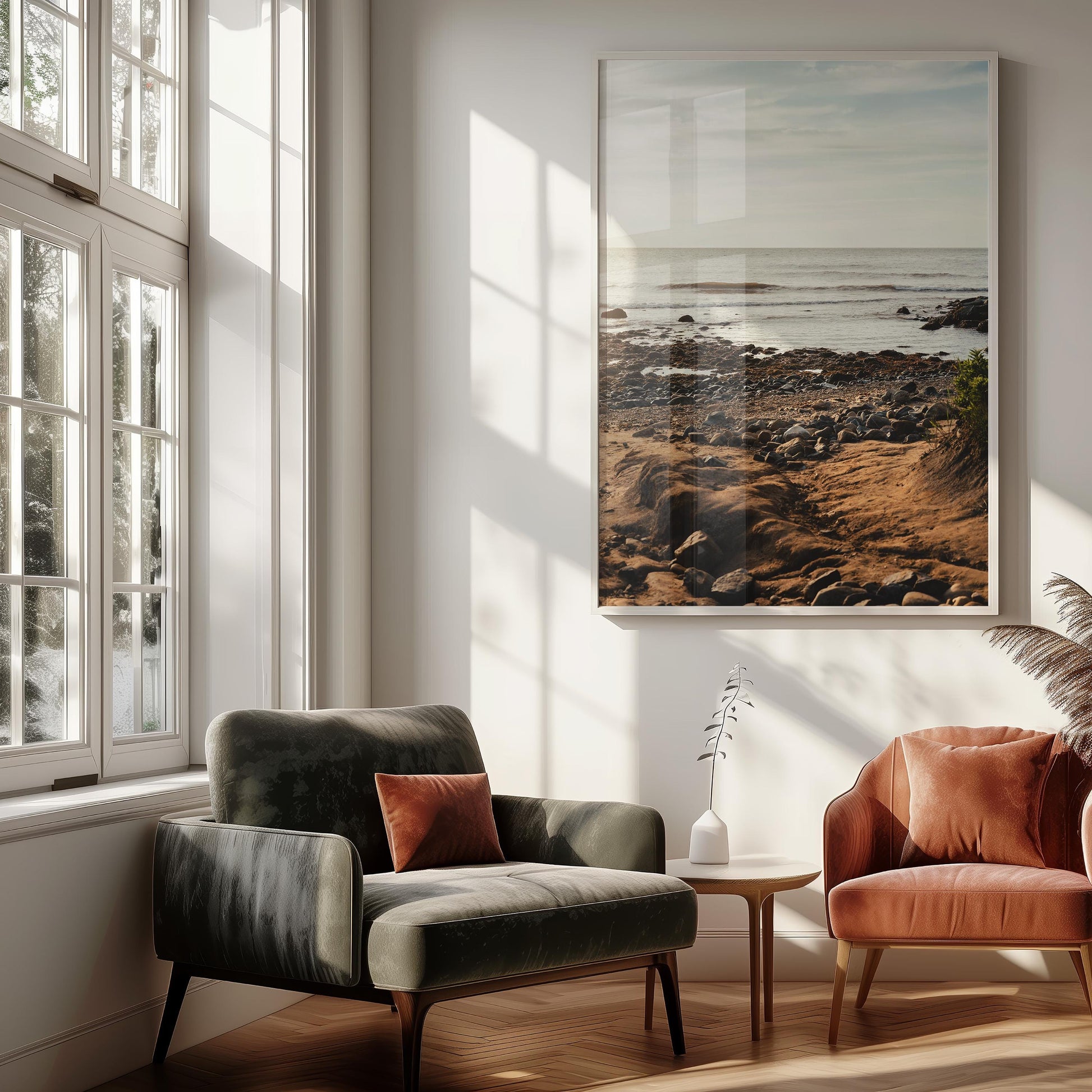 Rocky Beach Print, Montauk NY, Hamptons Photography, Coastal Wall Art, Framed or Unframed
