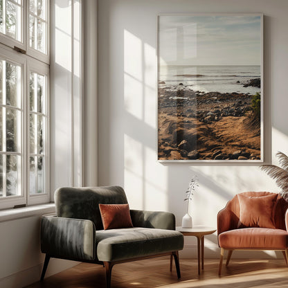 Rocky Beach Print, Montauk NY, Hamptons Photography, Coastal Wall Art, Framed or Unframed