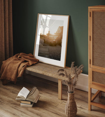 Golden Hour Car Print, Montauk Photography, Warm Coastal Decor, Framed or Unframed