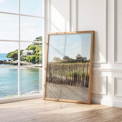 Montauk Photography, Beach House Print, Dune Sand Fence, Coastal Wall Art, Hamptons Decor, Framed or Unframed