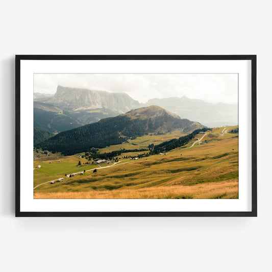 Dolomites Photography Wall Art, Seceda Italy Mountain Landscape, Alpine Meadow Print, Italian Alps Picture