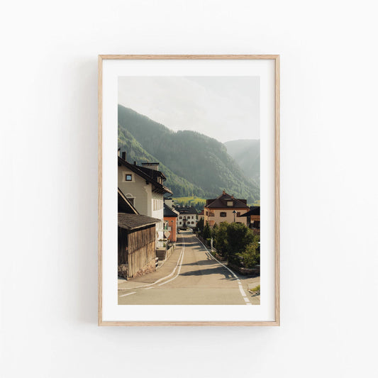 Ortisei Urtijë Italy Wall Art, Dolomites Alpine Village Photography Print, Italian Alps Street Scene, European Travel Decor