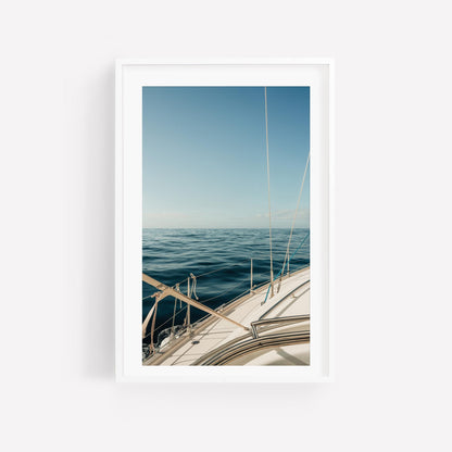 Luxury Boat Lifestyle Photography, Elegant Minimalist Yacht Art Prints, Calm Coastal Nautical Wall Art, Framed Large Fine Art Photography