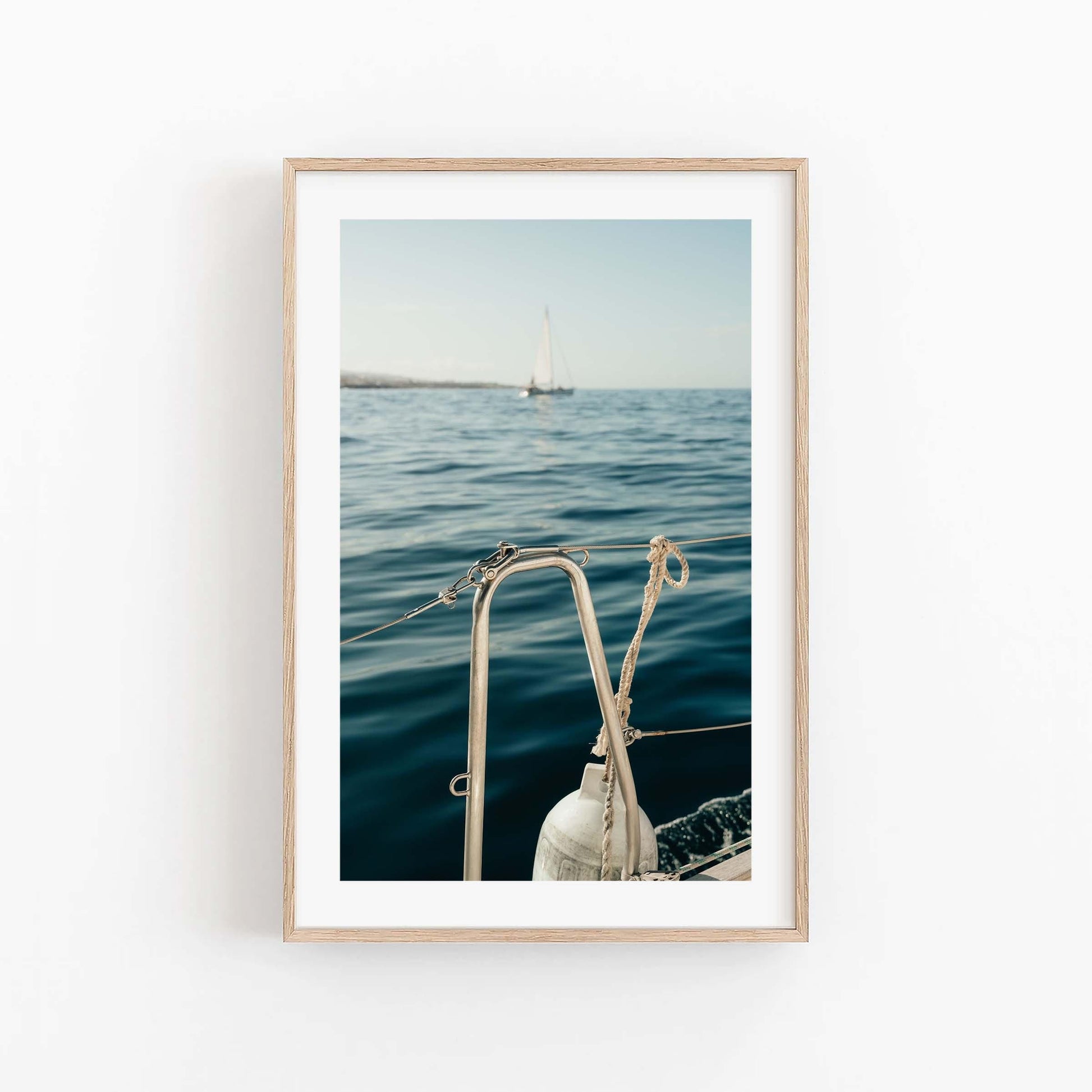 Elegant Yacht Photo, Calm Coastal Luxury Lifestyle, Bouy Photography, Ocean Minimalist Sailboat Print, Large Nautical Europe Boat Wall Art