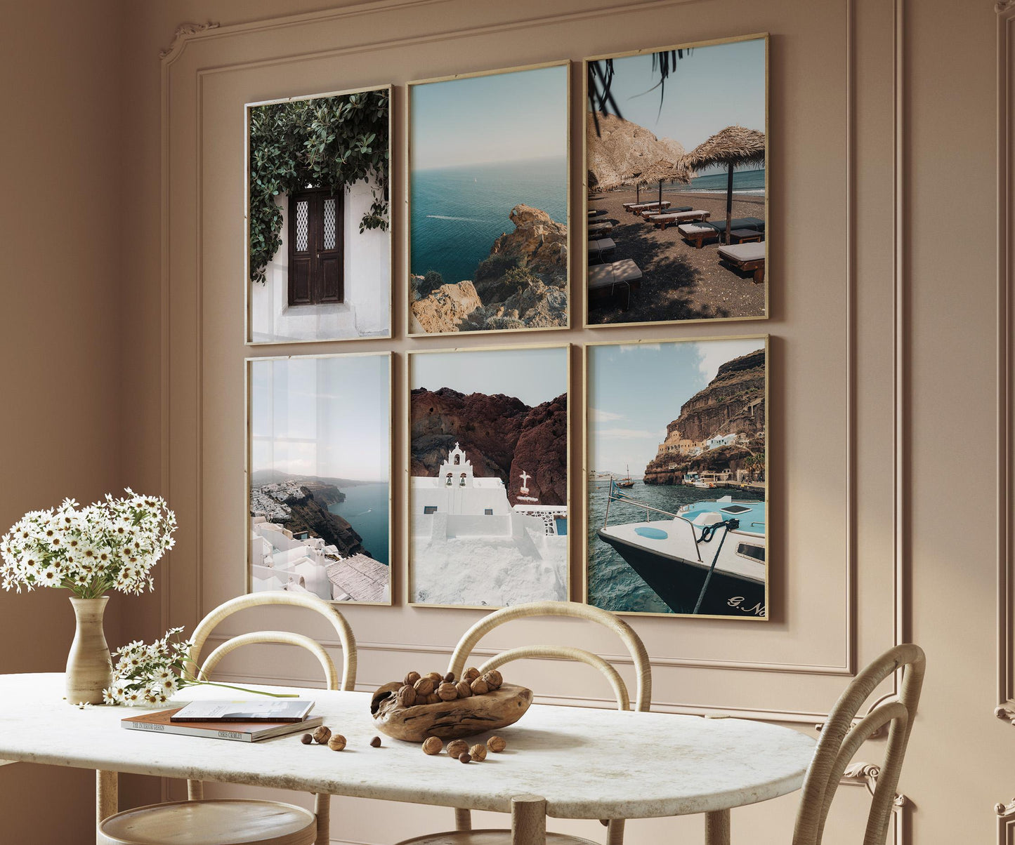 Greece Islands Art, Greece Coastal Photography, Set of 6 Santorini Wall Print, Coastal Greek Cliffs, Mediterranean photo, Large Framed Art